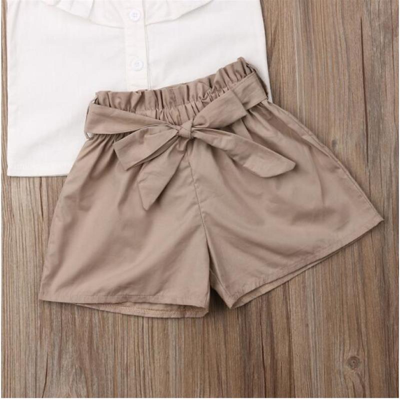 Girls Clothing Childrens 2021 Lovely Kid Baby Girls Feather Clothes Sets Summer Sleeveless Tops Shorts 2pcs Suit Outfits Kids