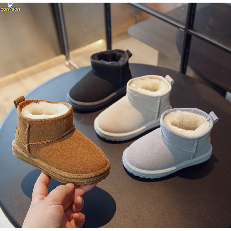 Conyson wholesale rts infant kids korean fashion designer toddler child solid velvet shoes winter Newborn baby girl Martin boots