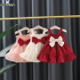 Conyson High Quality Summer Cotton Polyester 1-3 Years Old Sleeveless Fashionable Sweet Style Bowknot Girl New Princess Dresses