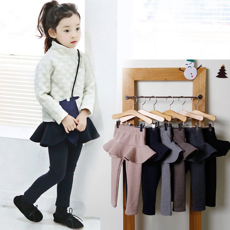 Autumn Winter Baby Girl Leggings Thermal  One Pieces Trousers Children Clothings Casual Infant Slim Pants