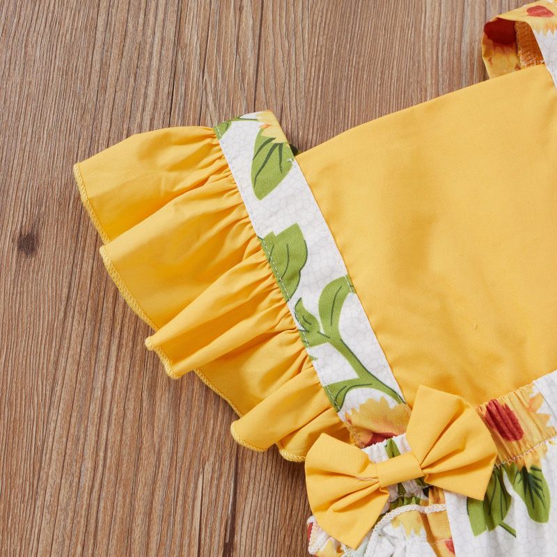 Conyson Baby Girl Flower Ruffle Romper Newborn Backless Jumpsuit Headband Girls Sunsuit Outfit 2pcs Baby Summer Clothing