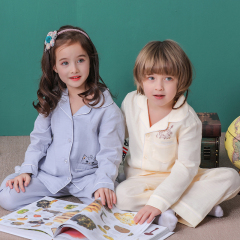 100% Cotton Long Sleeve Cartoon Summer Wholesale Kids Designer Pajamas Sleepwear Set