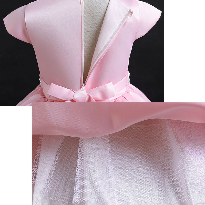 Conyson Infant Baptism 1st Birthday Party Wedding With Headband 2 Piece Tutu Pearls 3D Butterfly Layers Baby Girl Princess Dress