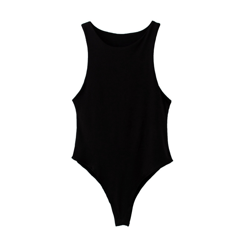 Custom Colorful Women Tights Bodysuit Slim Cut Skinny Strap Vest Sports Style Triangle Short Jumpsuit