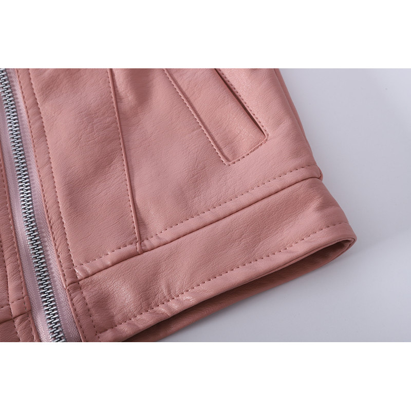 Conyson high quality korea fashion boutique fall kids girls designers solid clothes PU leather winter clothing wholesale jacket