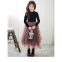 Conyson Wholesale Spring Clothing 3-15 Years Kids Long Sleeve Mesh Ballet Tulle Children Pink Dance Tutu Girls Dresses