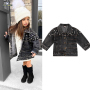 Conyson Fashion Autumn Infant Baby Girls Thick Jacket Outwear Solid Denim With Pearl Single Breasted Coats