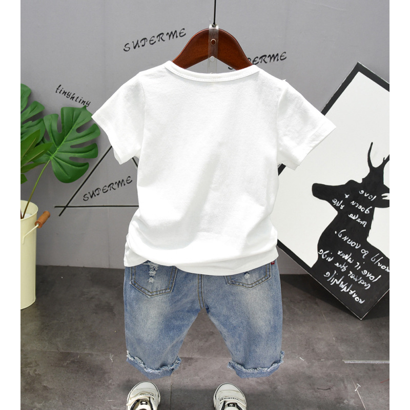 2021 Fashion Cool Summer Joker Newborn Baby New Summer Kids Clothes Baby Clothing Sets Short Sleeved Two Pieces Boys Suits