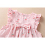 Conyson direct sales wholesale price 0-2Y bunny sleeveless ruffle floral strawberry sweet with bow 3 Pieces cute baby rompers