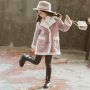 Conyson wholesale rts korean kids fashion boutique baby clothes Woolen Girl Long Sleeve Autumn Winter button fur clothing Coat