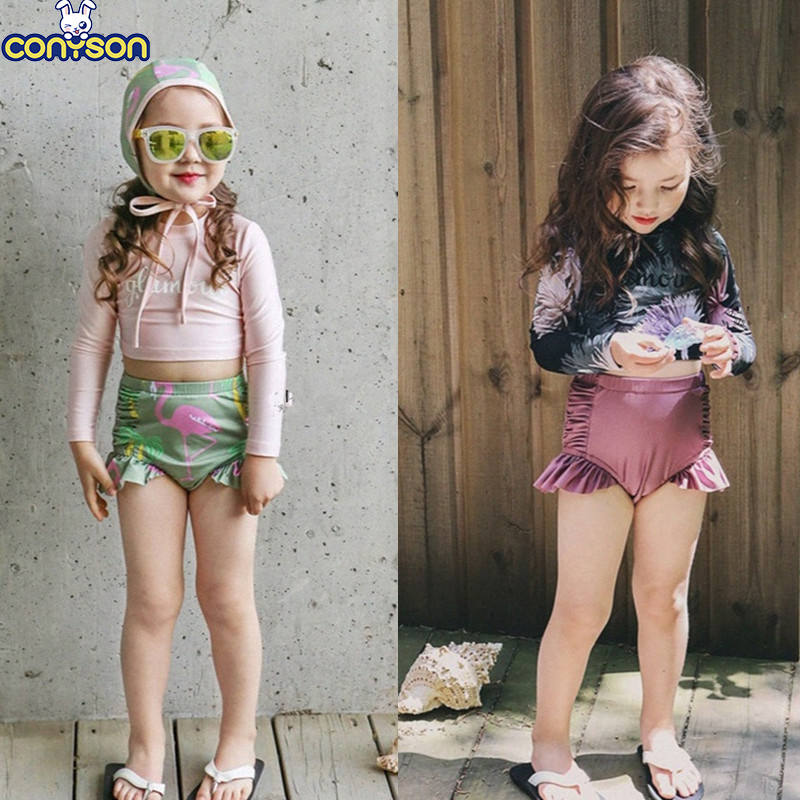 Conyson Girls Swimwear Boxers Two Piece Swimming Suit Skirt Children Bathing Suit Swimming Suit For Kid Baby New Swimsuit
