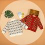 Wholesale White Red Floral Print Cute Polyester 2-9Years Knit Cardigan Sweater Kid Girl