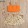 Conyson Bulk Little Kids Summer Sleeveless Slip Pleated Floral Print Skirt 1-6 Years Two Pieces Clothing Set 2023 Baby Girls Set