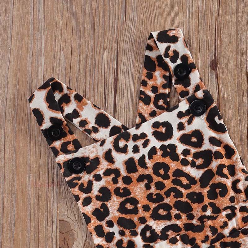 Conyson Summer Hot Sale 0-3Y Lovely Infant Baby Girls Romper Pants Leopard Print Sleeveless Backless Jumpsuits Overalls