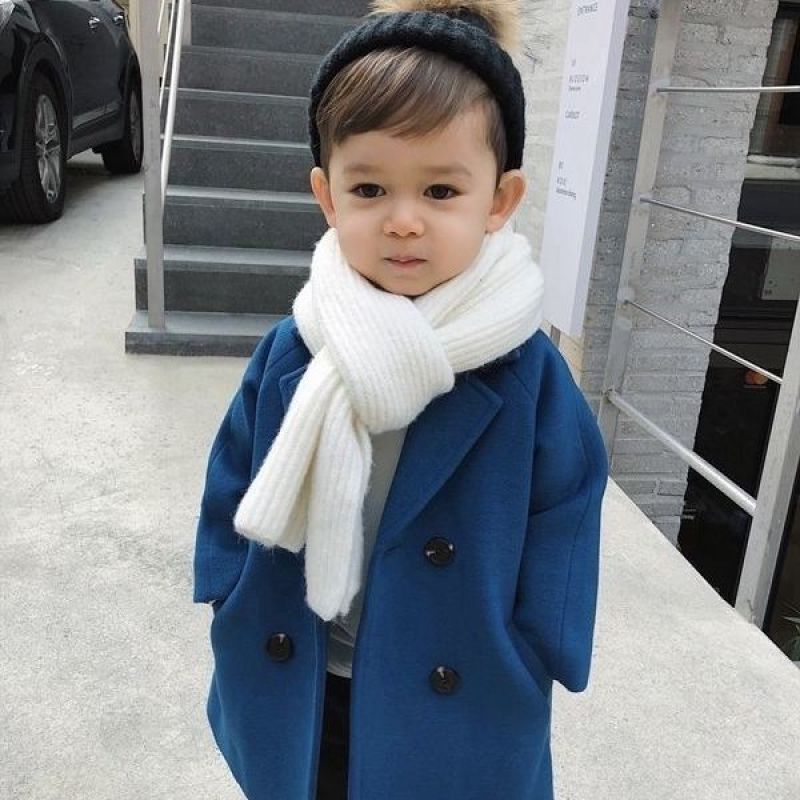 Conyson Children's Woolen Autumn and Winter Handsome Kids Clothing Long Sleeves Korean Cotton Jacket Coats