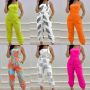 Spring And Summer New Fashion Suspender Vest Apparel Boutique Clothing Backless Bow Print High Waist Jumpsuit Women Clothes