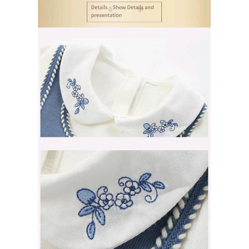 Conyson Wholesale Floral Cartoon Printing Kids Girls Casual Long Sleeve Spring Autumn Tutu Toddler Baby Girl Cotton Dress