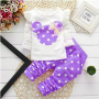 Casual Dot 100% Cotton Knitted Two Piece Outfits Kids Sport Play Set Clothing Baby Clothes