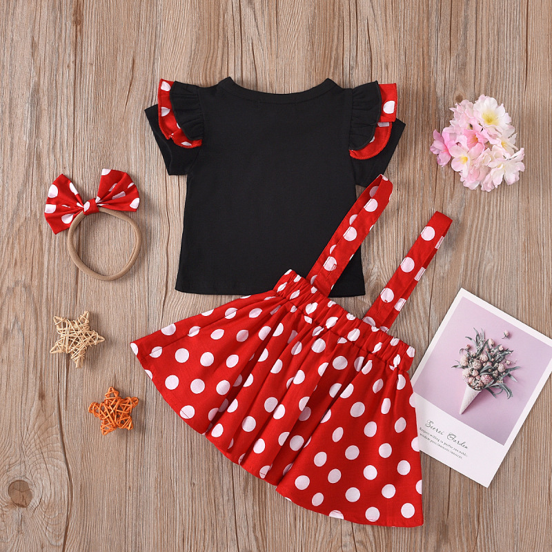 Conyson wholesale ruffle flying sleeves baby clothes set girl tutu dress princess kids summer clothes 3 pieces swing top dress
