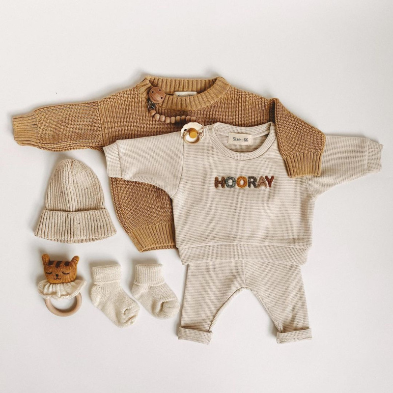 Conyson Spring Fashion Baby Children's Clothing Baby Girl Boy Clothes Set Newborn Sweatshirt + Pants Kids Suit Outfit