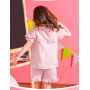 Factory Customization O-Neck Short Sleeve Woven Girls Summer Baby Clothing Cotton Kids Pajamas Sets