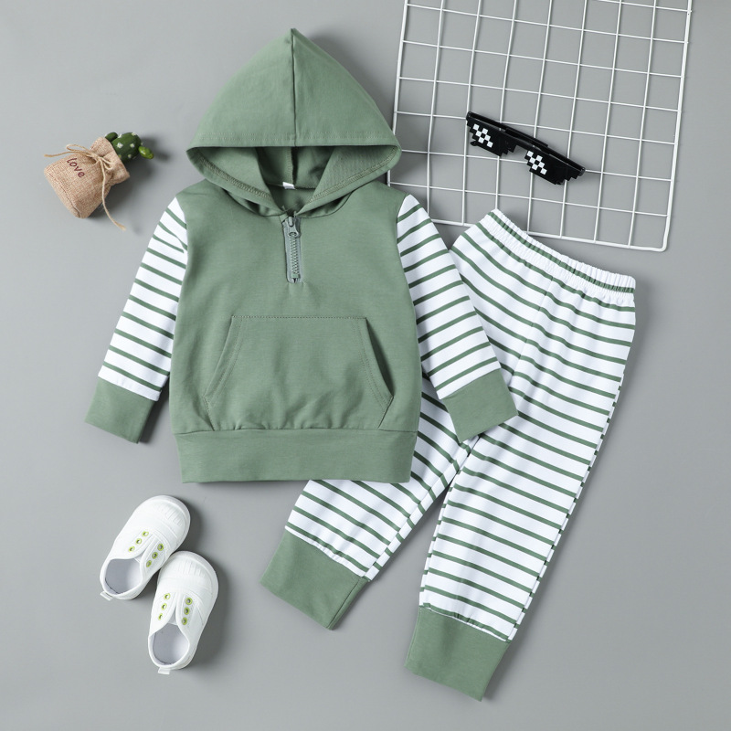 Conyson Spring Cotton Kid Boys Fashion Full Sleeve Hoodie Pants 2pcs Set Fall Sportswear Children's Clothing Sets for Boys