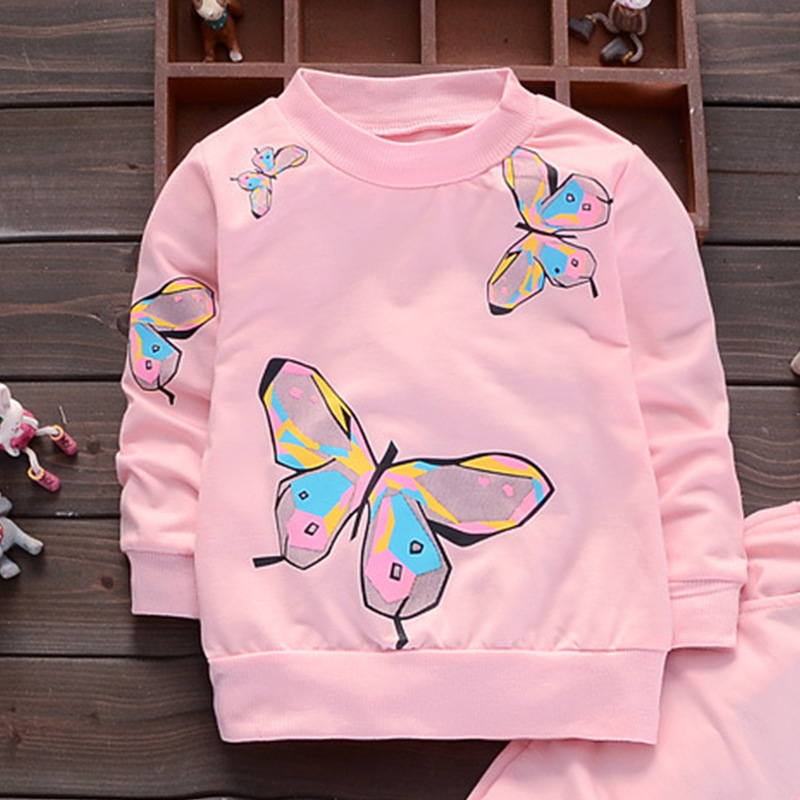 Fashion New Hot Selling Support Customized Cartoon Animal Long Sleeve Set Toddler Girl 2 Piece Suit Kids Girl Clothing Set