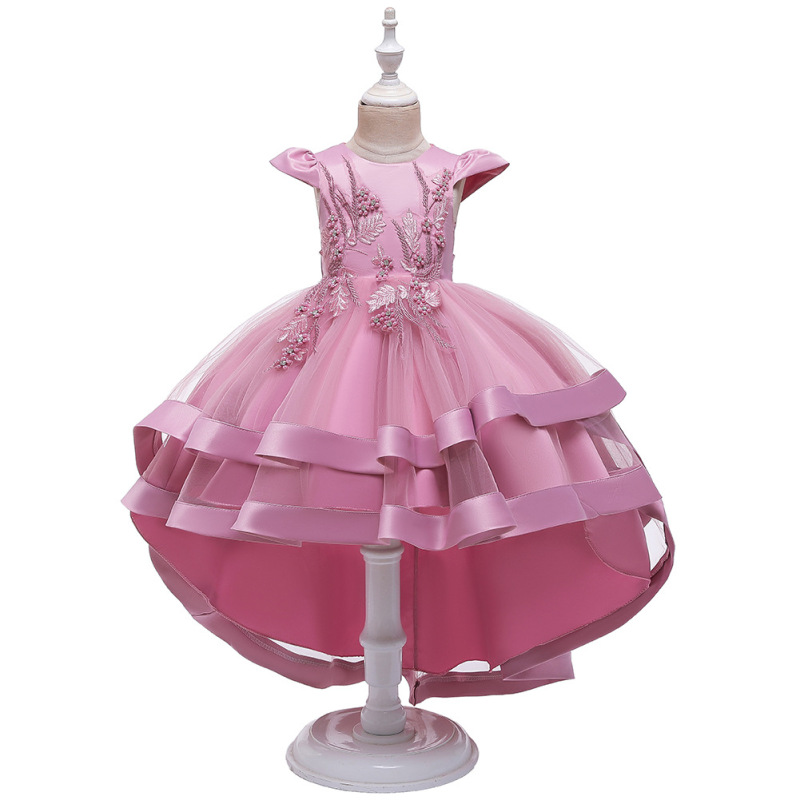 Conyson Wholesale Custom O-Neck A-Line baby Sleeveless pure color clothes Kid Girls Boutique princess Party Dress Kid full dress