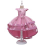 Conyson Wholesale Custom O-Neck A-Line baby Sleeveless pure color clothes Kid Girls Boutique princess Party Dress Kid full dress