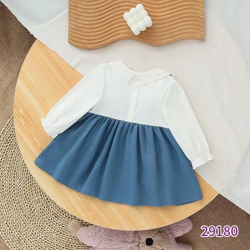 Conyson Wholesale Floral Cartoon Printing Kids Girls Casual Long Sleeve Spring Autumn Tutu Toddler Baby Girl Cotton Dress