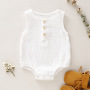Newborn Sleeveless Soft Linen Baby Jumpsuit Boutique Newborn Jumpsuit Rompers
