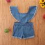 Conyson Summer Sleeveless Kids Girls Denim Jumpsuit Clothing Backless Top Shorts One Piece Littler Girls Clothes Outifits