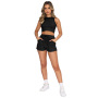 wholesale Custom Sweatsuit Cozy Jogger Plus Size Sexy Crop Top+Shorts Outfit Sleeveless Exercise Set 2 Pieces Fit Women Set
