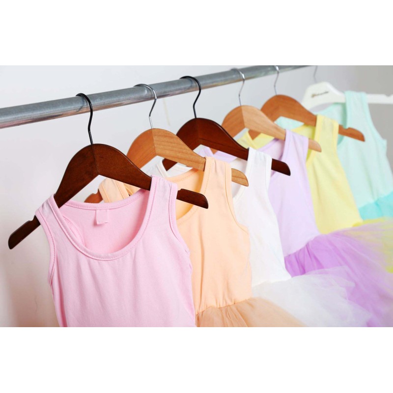 Conyson Wholesale Sleeveless O-neck Patchwork Sweet Dresses Solid Outfits Baby Girls Mesh Tulle Fluffy Tutu Dress