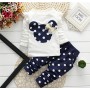 Casual Dot 100% Cotton Knitted Two Piece Outfits Kids Sport Play Set Clothing Baby Clothes