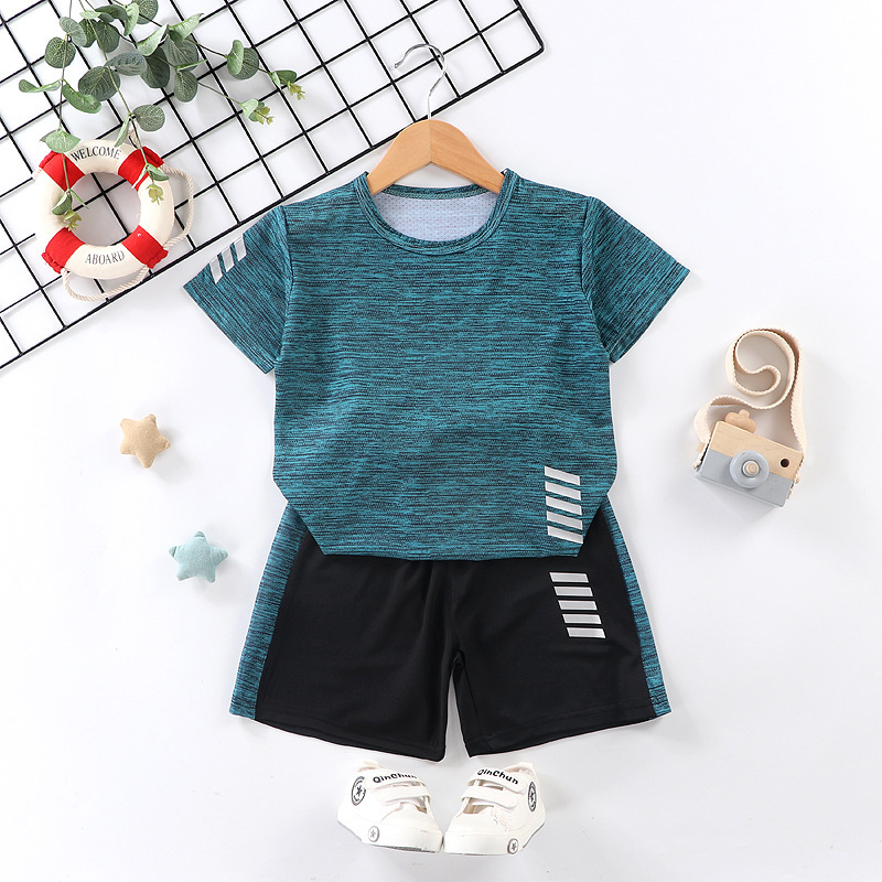 Conyson popular fashion toddler children Summer Baby kids wear quick-dry sports clothes tracksuits Boy Girl shorts Clothing Sets