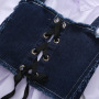 Casual Girl Child Dress Denim Sling Vest White Shirts Solid Kids Girl Outfits Long Sleeve