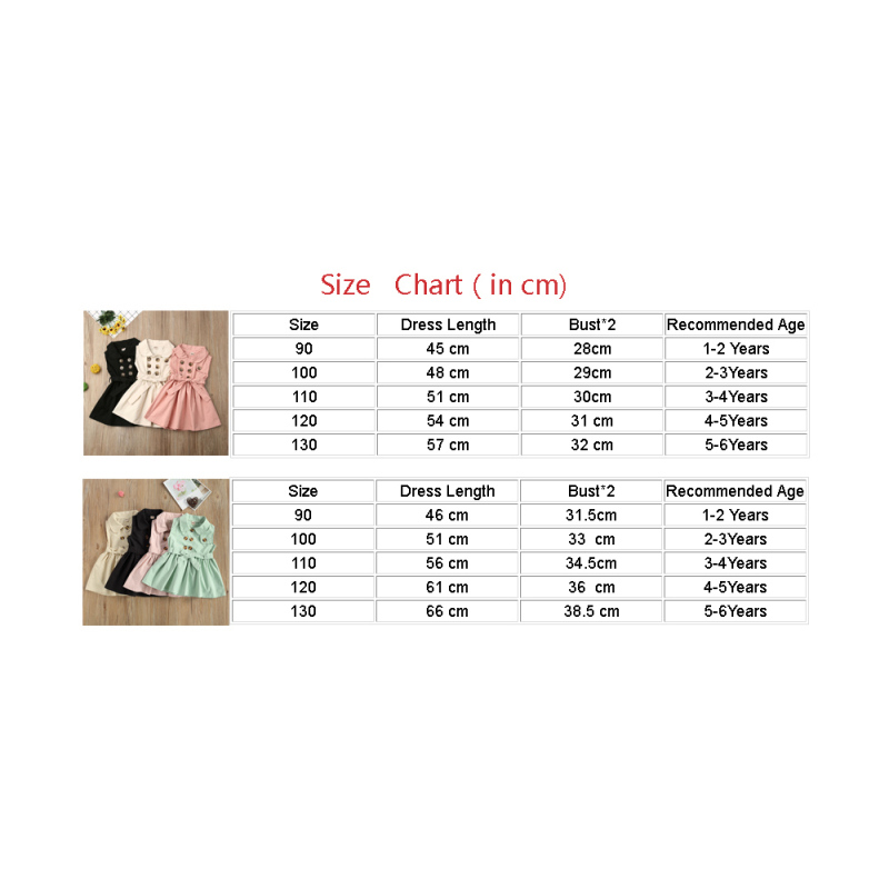 Toddler Baby Girls Retro Dress Sleeveless Double-Breasted Windbreaker Dress Party Pageant Belt Buckle Princess Dress 1-6Y