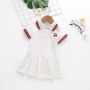 wholesale 2021 summer 2-7 year High quality casual little girls Dress baby print short sleeve cotton ruffle princess girl dress