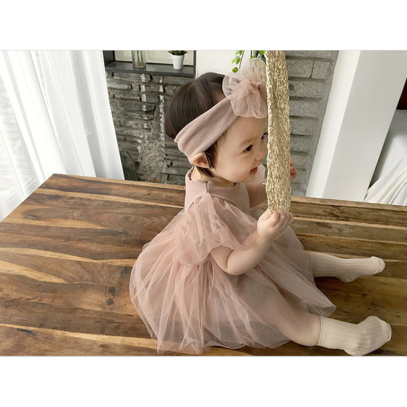Conyson Wholesale Summer Fashion Dusty Pink Ruffled Princess Birthday Mesh Tutu Baby Girls Party Dresses