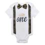 Conyson Summer Short Sleeve Gentleman Bowknot 12 Months Boy Outfits First Birthday Party Toddler Baby Boys Printed Rompers