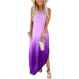 Hot sale fashion Summer casual adult sleeveless gradient color clothes Printed logo Floral Women's Clothing Elegant Lady dresses