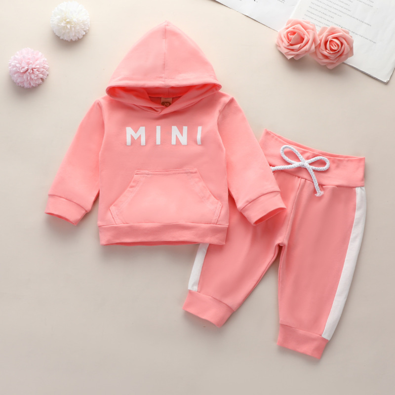 Conyson Cotton Infant Baby Girls Winter Boutique Hoodies Clothing sets Sports Wear Toddler Zipper Tops Pants 2pcs  Tracksuits
