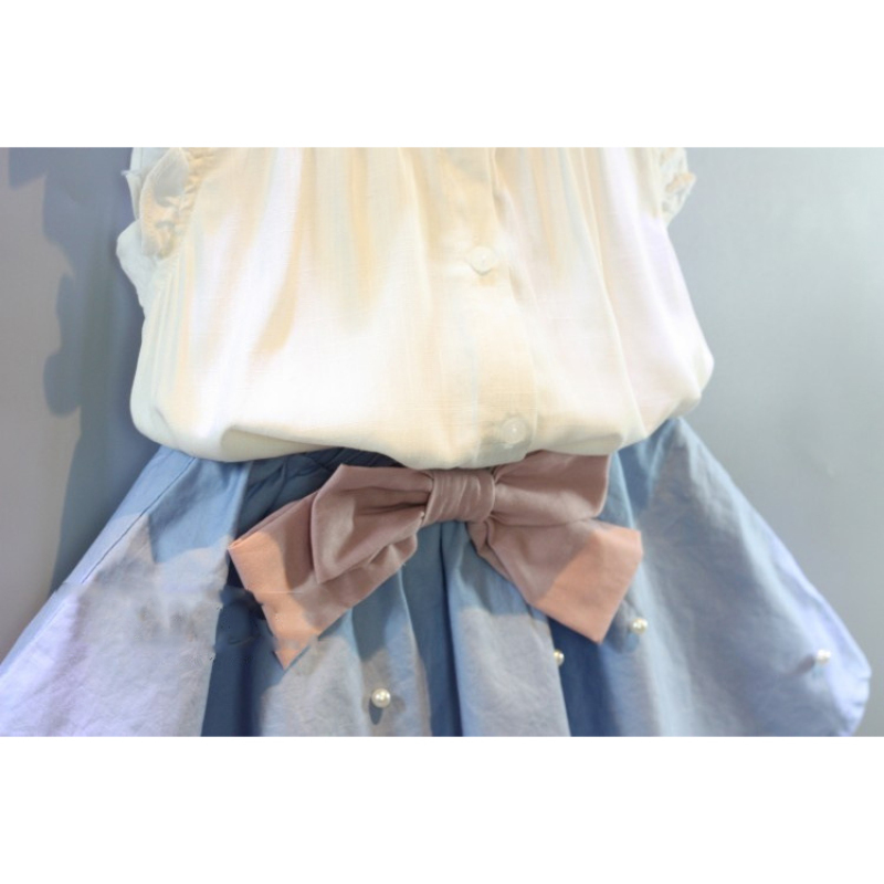 Girls Fashion Collar Shirt Dress Suit Children's Clothes Set Girls Shirt Dress Suit