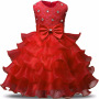Wholesale Floral Embroidery Ball Gown Kid Holiday Princess  Colorful Toddler Kid Frock Fancy Cute Lace Flower Party Girls Dress
