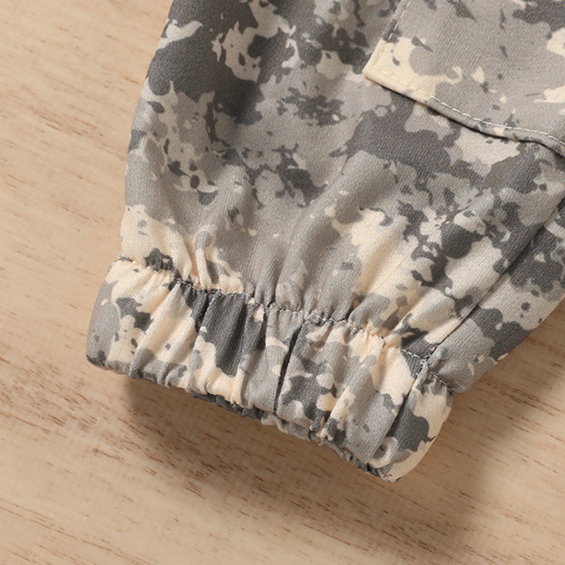 Conyson Wholesale Summer Kids Clothes Short Sleeves Ruffles Princess Fantasy Casual Tops Camouflage Print Clothing Sets Kids