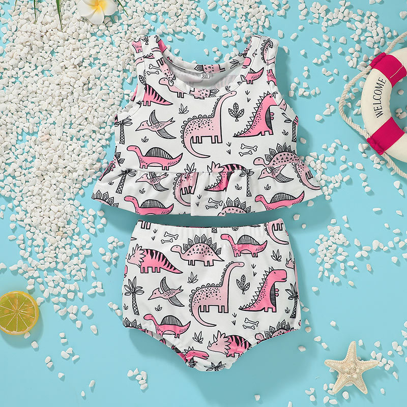 Conyson Hot Sale Baby Kids Girl 2Pcs Swimsuit Summer Beach Clothing Set For Water Sports Baby Girls Bikini Swim Dress Swimwear