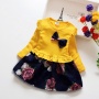 2021 New Girls Casual Little Floral Dresses Cute Bow Baby Girl Fall Clothes Girls Long Sleeve Dress
