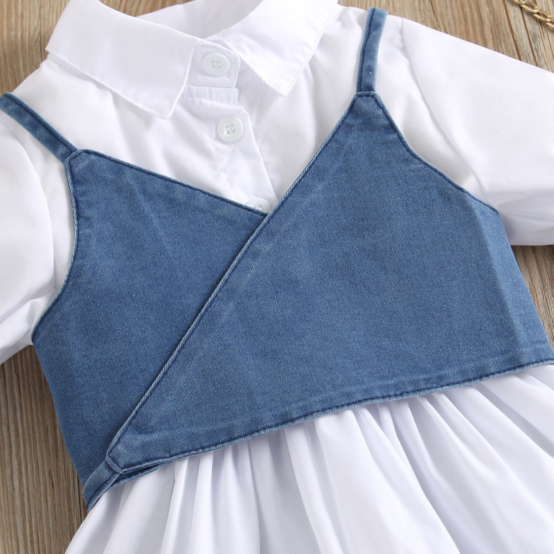 Conyson Hot Sale Suspender Plain Solid Formal Summer New Baby Cotton 2 Pieces Dress Ruffle Little Girls Floral Tutu  Kids Dress