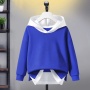 Wholesale Custom Logo Unisex Kids Hoodie Sweater Splicing Stitching Color Assumes Two Pieces Casual Sports Tops Upper Garments